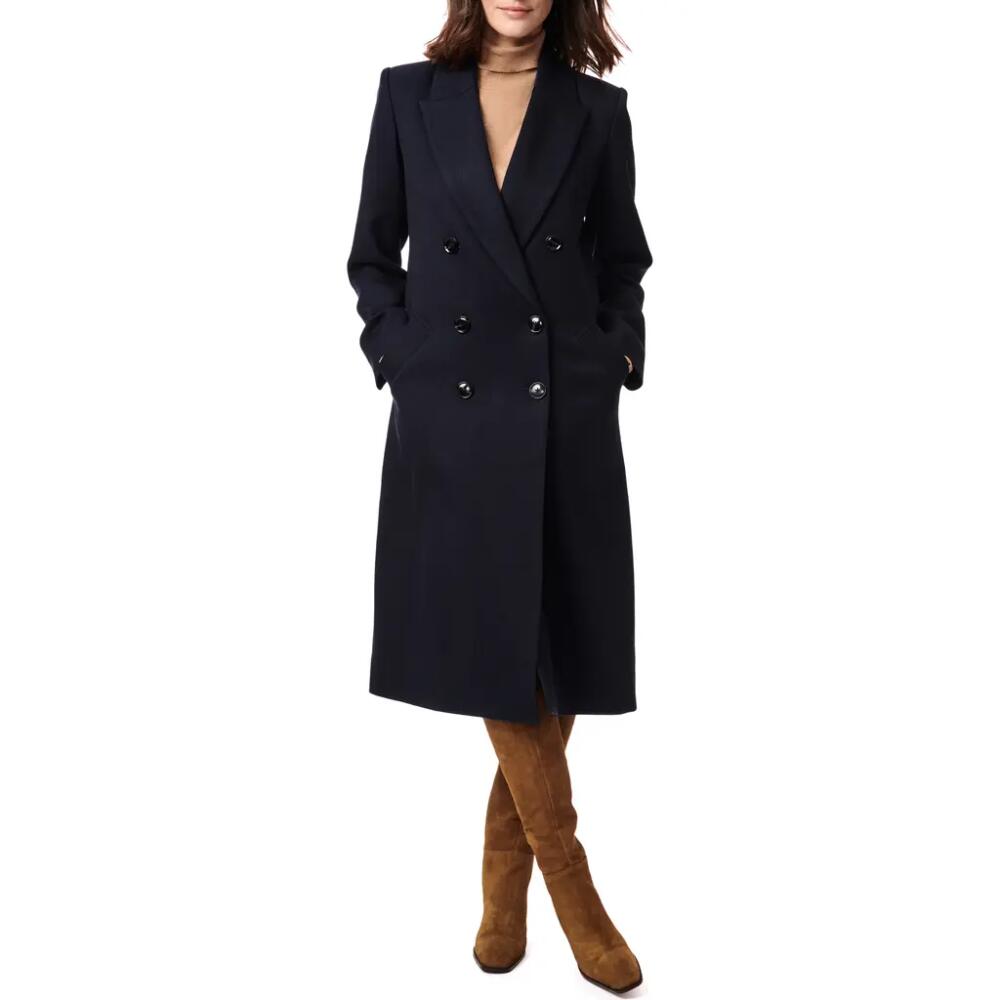 Bernardo Double Breasted Twill Coat in Navy Cover