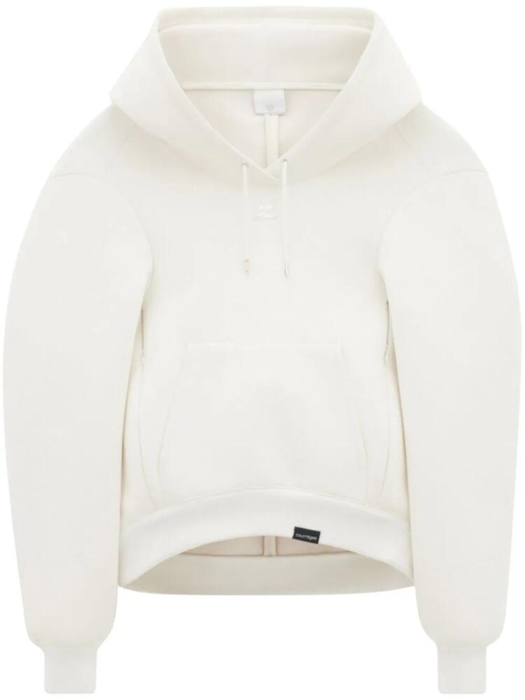 Courrèges Bonded Cocoon cotton blend hoodie - White Cover