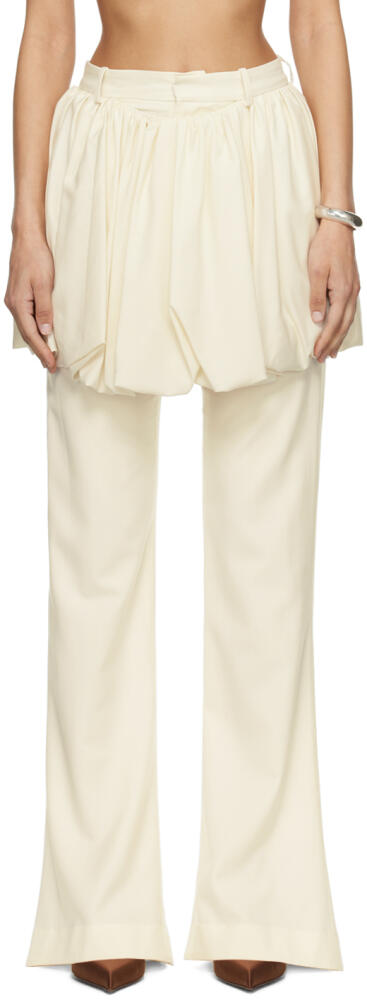 AARON ESH SSENSE Exclusive Beige Layered Trousers Cover