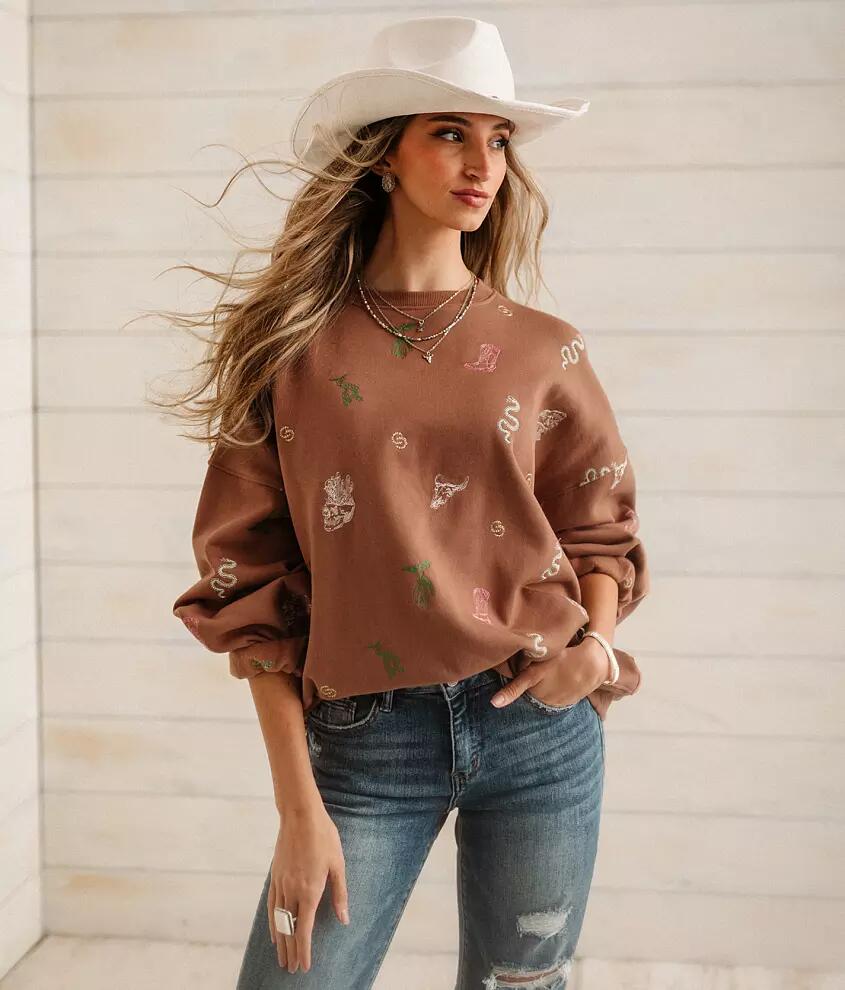 Sterling & Stitch Western Embroidered Pullover Cover