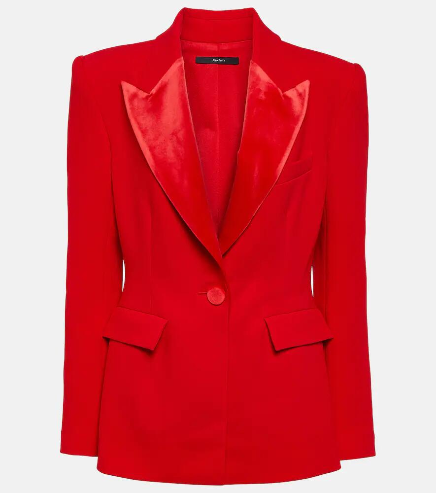 Alex Perry Priestly velvet-trimmed crêpe blazer Cover