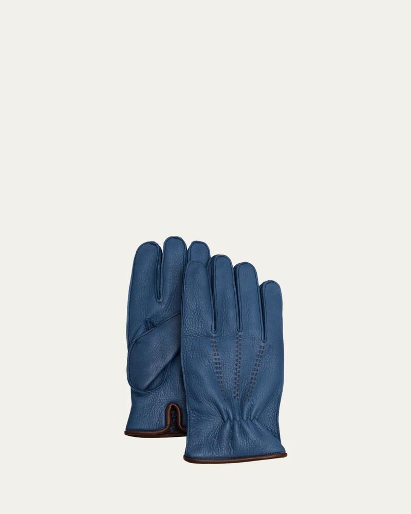 Bergdorf Goodman Men's Cashmere-Lined Deerskin Gloves Cover