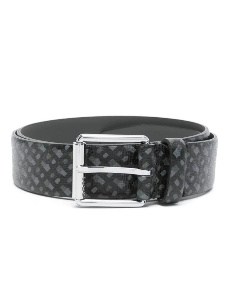 BOSS monogram-pattern belt - Black Cover