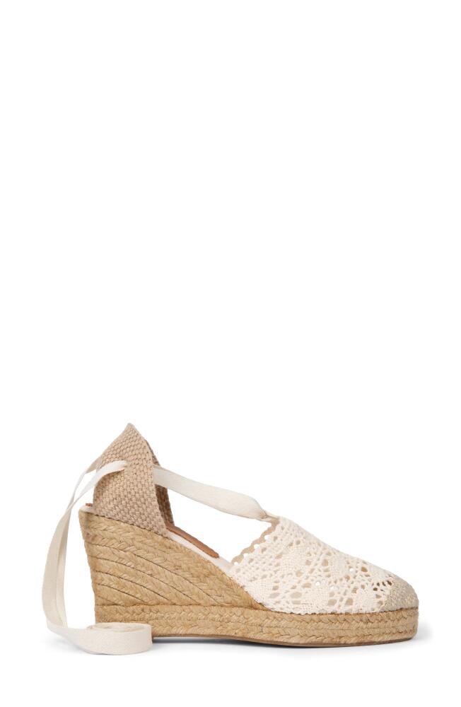 Penelope Chilvers High Valenciana Ankle Tie Espadrille Wedge Pump in Chalk Cover