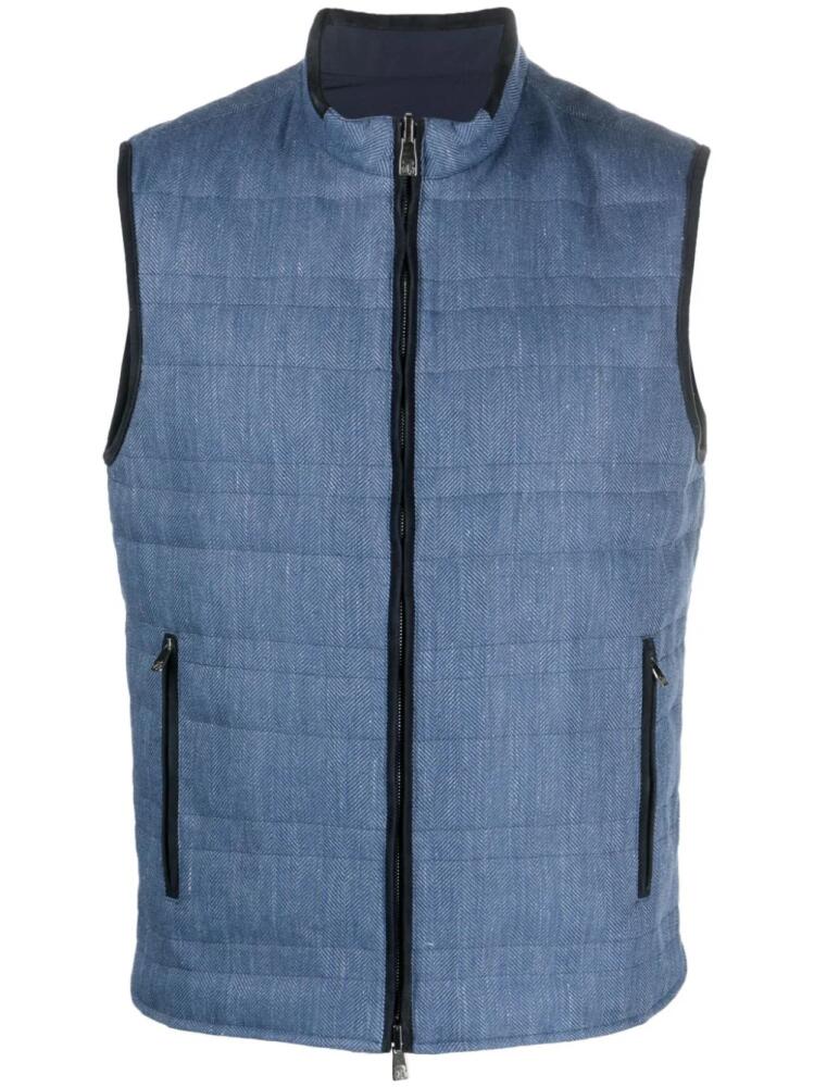 Corneliani reversible zip-up gilet - Blue Cover