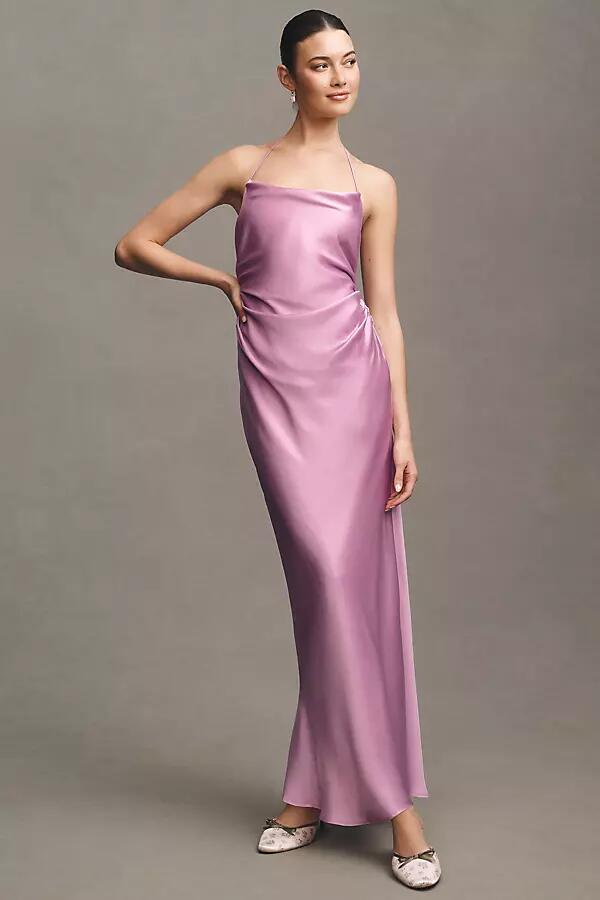 BHLDN Saylor Cowl-Neck Satin Maxi Dress Cover