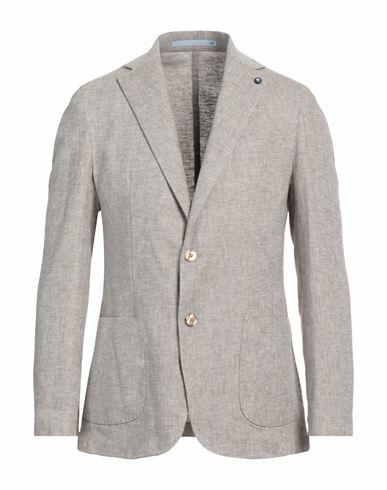 Herman & Sons Man Blazer Grey Linen, Cotton Cover