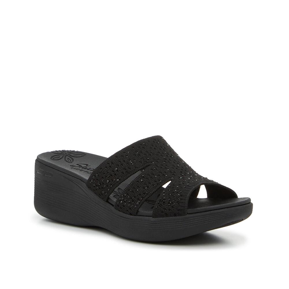 Skechers Pier Wedge Sandal | Women's | Black Cover