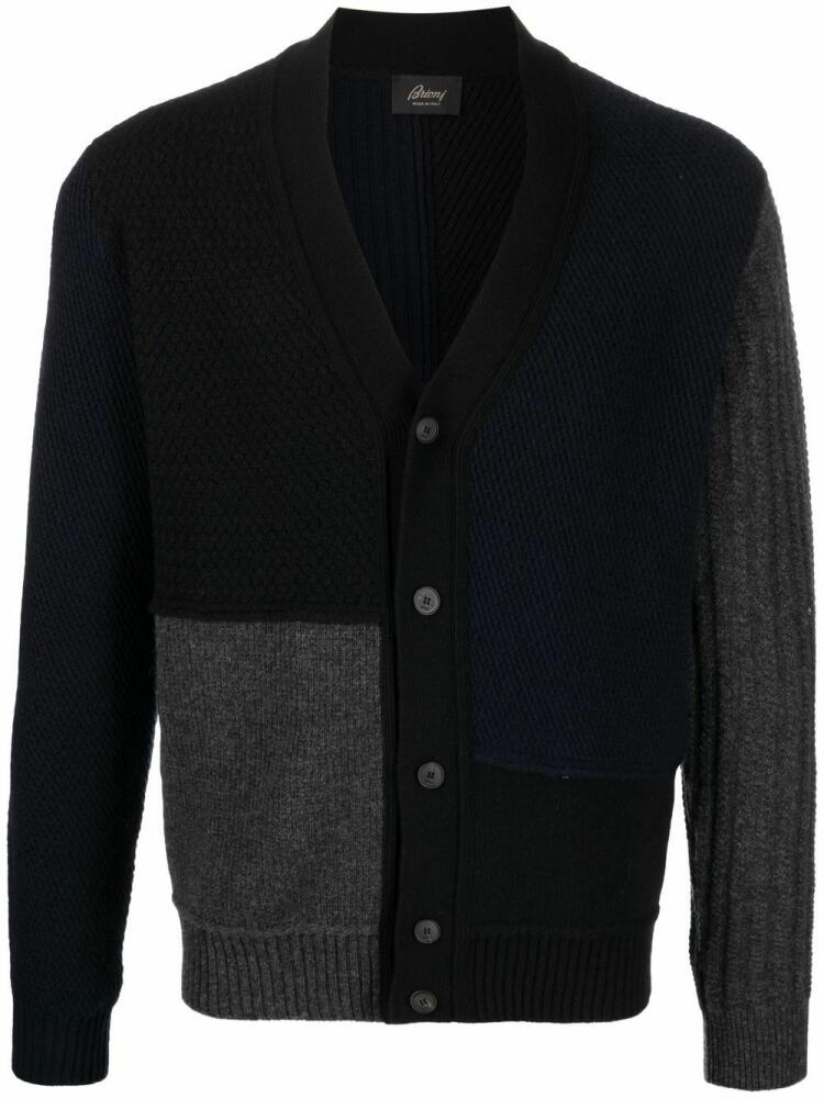 Brioni panelled button-up cardigan - Blue Cover