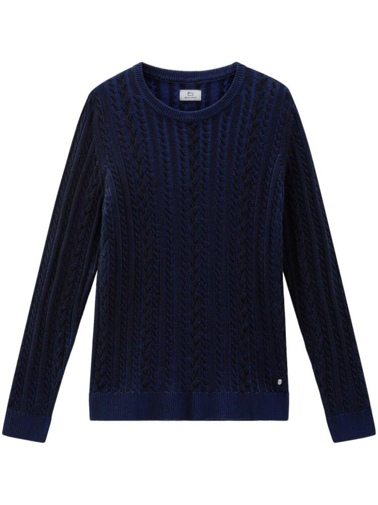 Woolrich cable-knit cotton jumper - Blue Cover