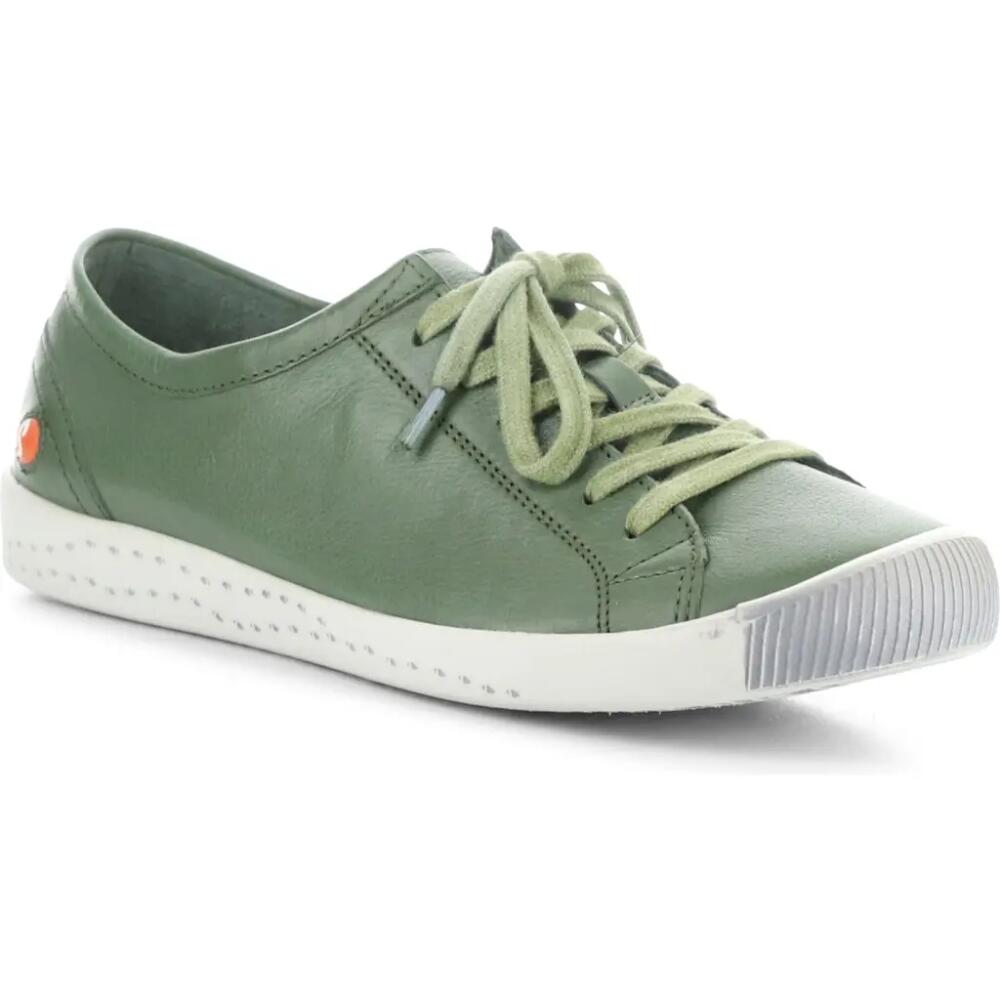 Softinos by Fly London Isla Sneaker in 632 Olive Washed Leather Cover