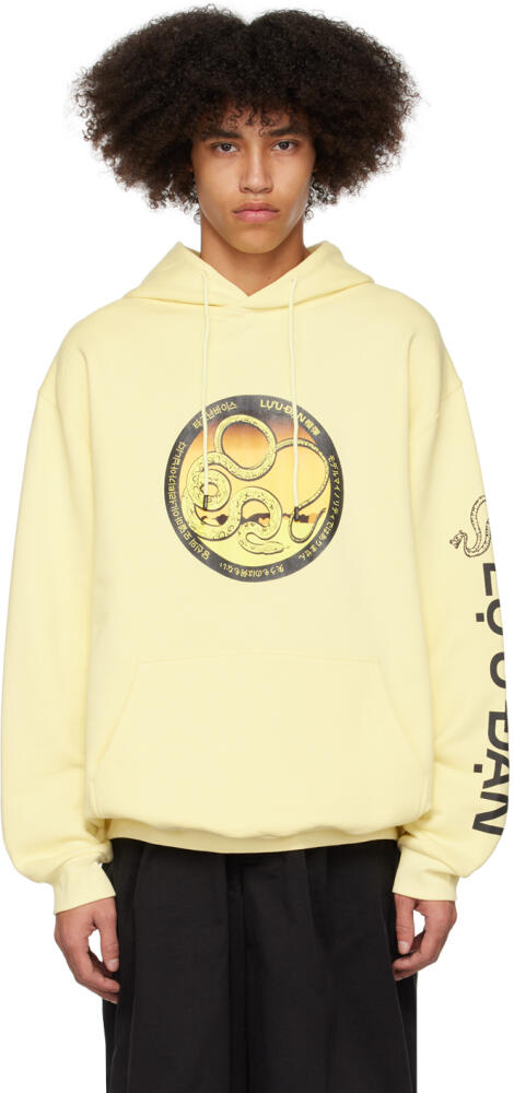 LU'U DAN SSENSE Exclusive Yellow Serpent Emblem Hoodie Cover