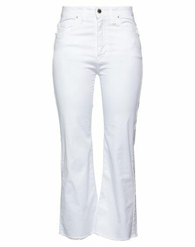 Fly Girl Woman Pants White Cotton, Elastane Cover