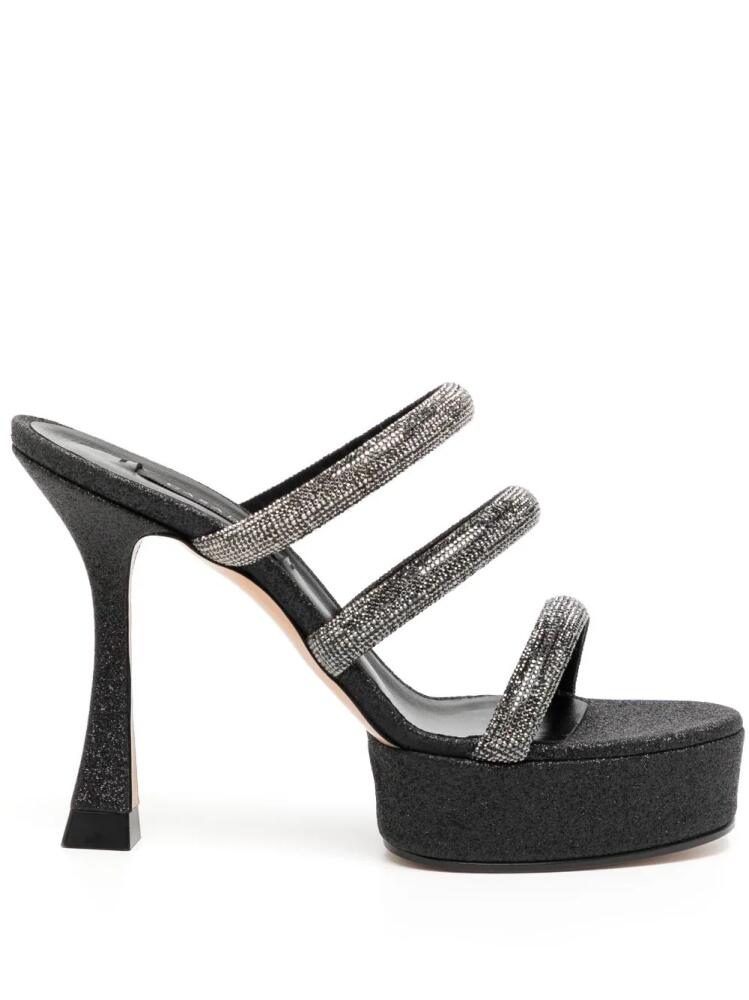 Casadei rhinestone-strap heeled mule sandals - Black Cover