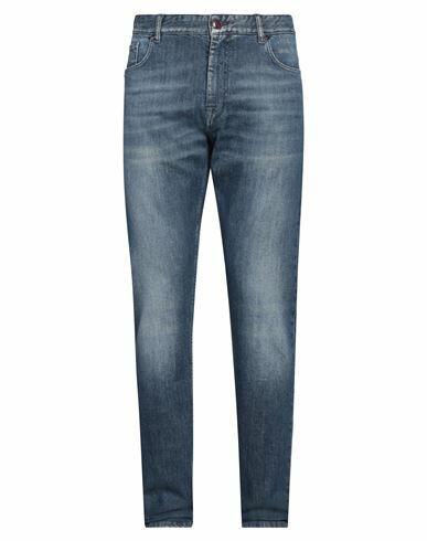 Isaia Man Jeans Blue Cotton, Elastane Cover