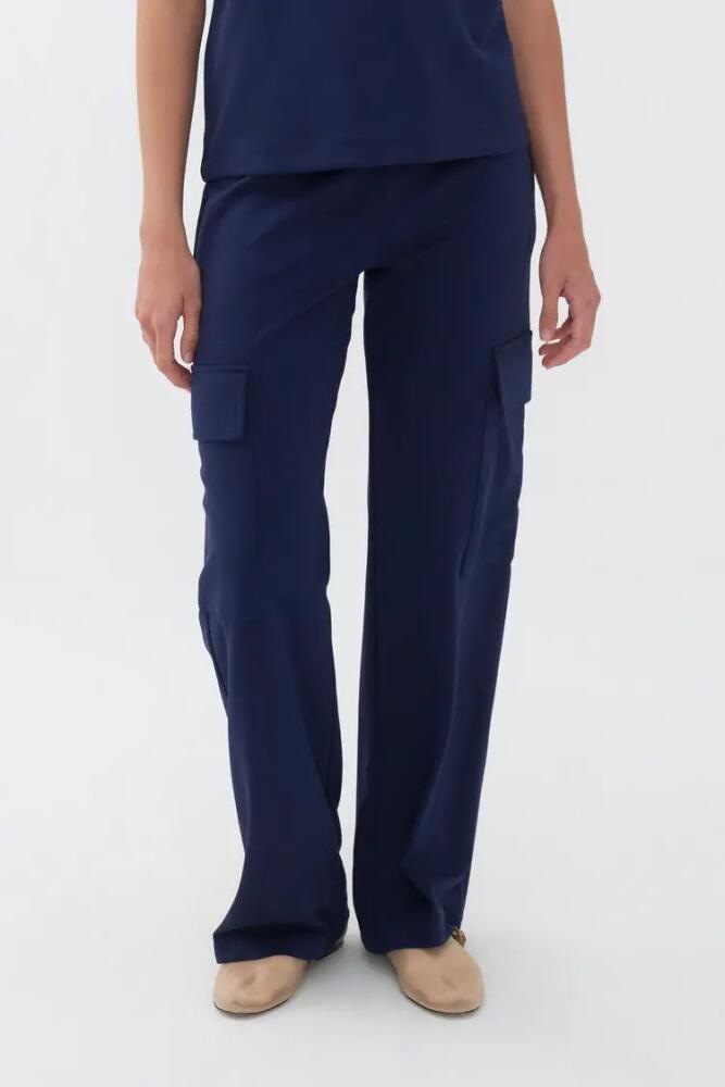 Nocturne Cargo Pants with Elastic Waistband in Navy Blue Cover