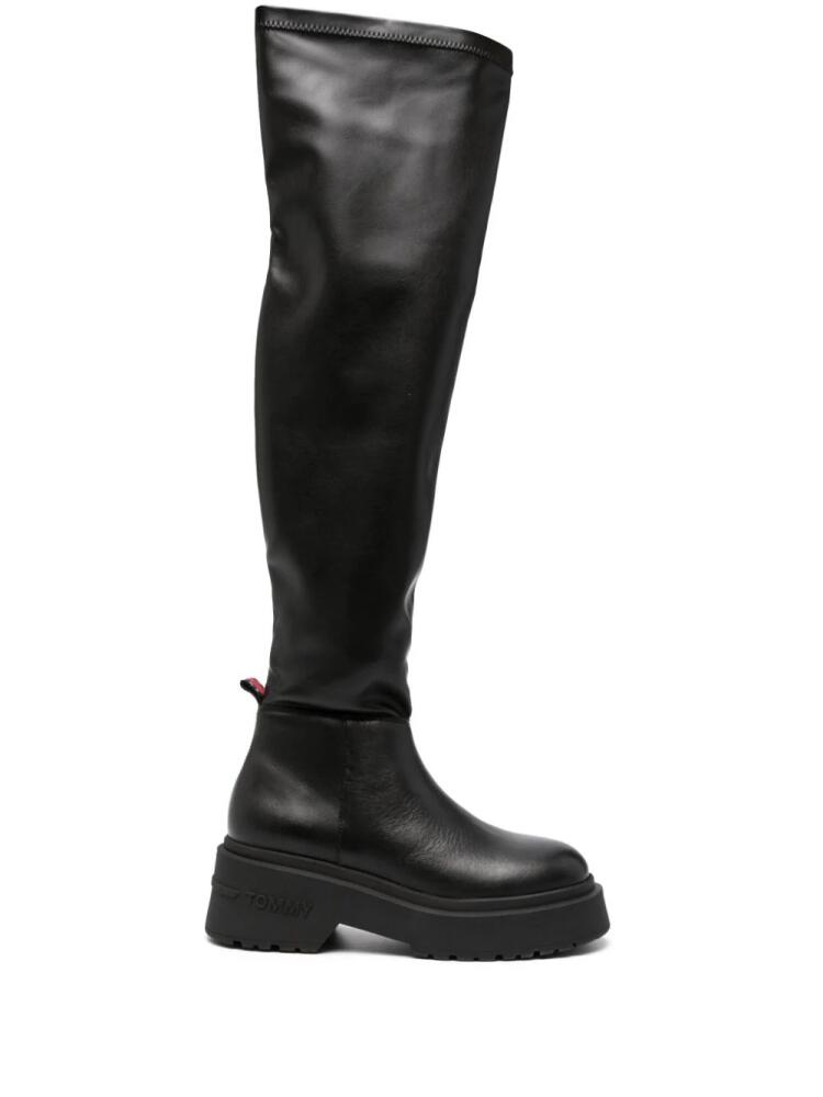 Tommy Jeans 60mm round-toe leather boots - Black Cover