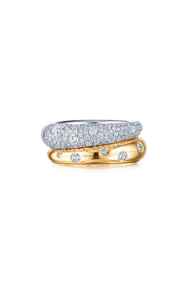 Kwiat Cobblestone Double Ring in White Gold/Diamond Cover