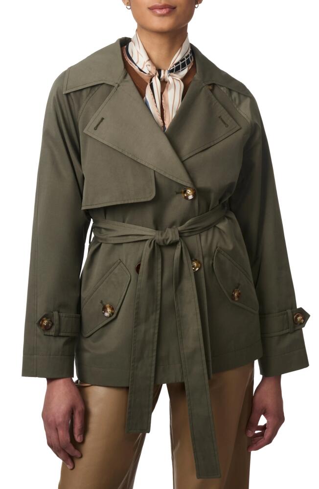 Bernardo Belted Trench Coat in Army Green Cover