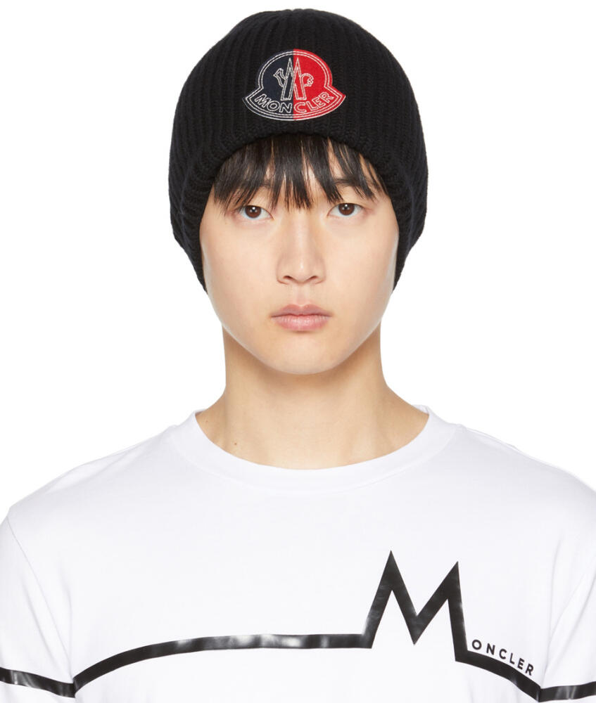 Moncler Genius 2 Moncler 1952 Black Logo Beanie Cover