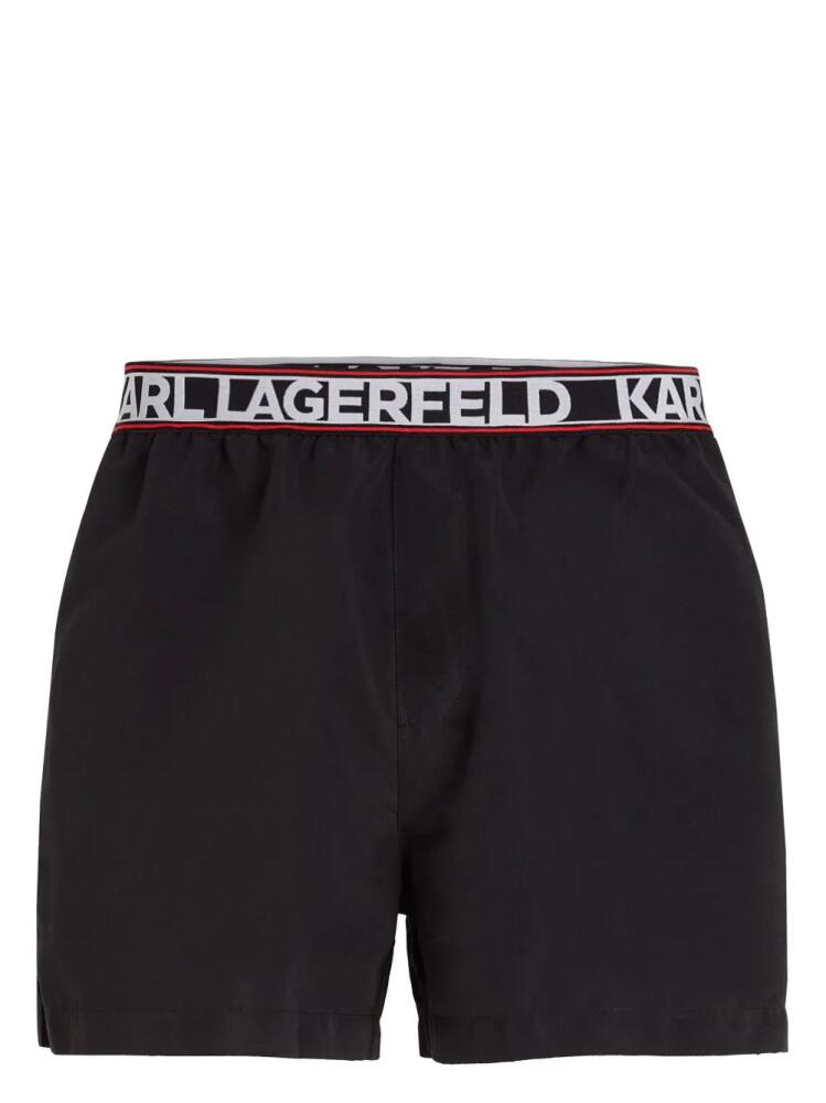 Karl Lagerfeld Essential logo-print swim shorts - Black Cover