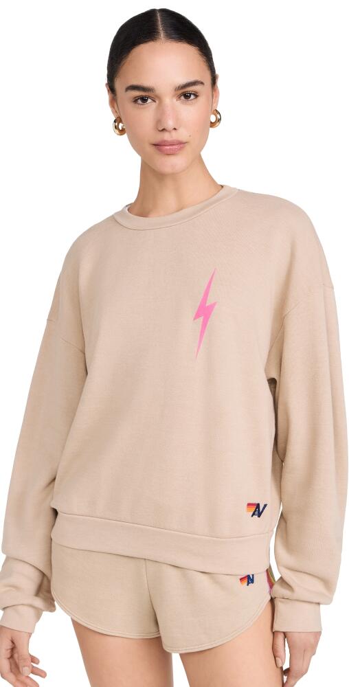 Aviator Nation Bolt 2 Crew Sweatshirt Sand/Neon Pink Cover