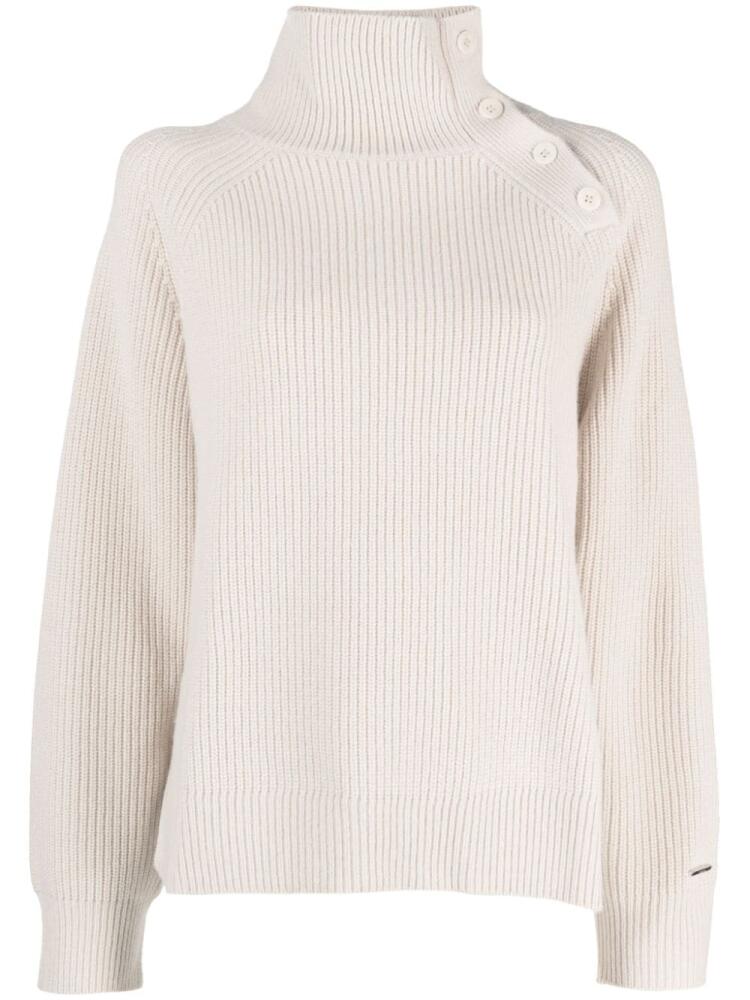 Calvin Klein ribbed-knit wool jumper - Neutrals Cover