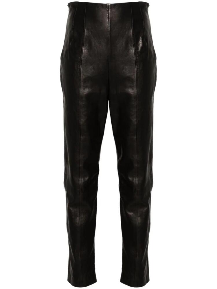 KHAITE leather tapered trousers - Black Cover