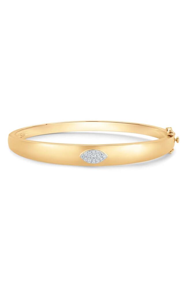 Sara Weinstock Unity Marquise Diamond Bangle in Yellow Gold Cover