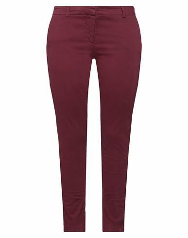 Kontatto Woman Pants Burgundy Cotton, Elastane Cover