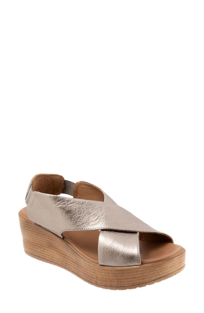 Bueno Naomi Platform Slingback Sandal in Taupe Metallic Cover