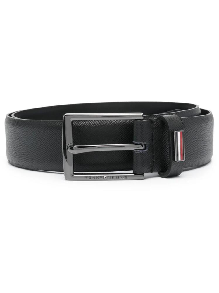 Tommy Hilfiger logo-plaque leather belt - Black Cover