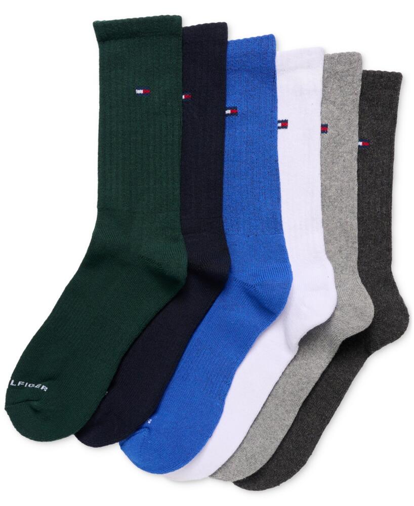 Tommy Hilfiger 6-Pack Cushion Sole Sports Crew Socks - Dark Green Assorted Cover