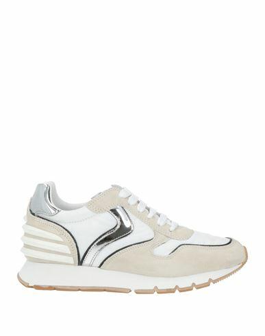 Voile Blanche Woman Sneakers Beige Soft Leather, Textile fibers Cover