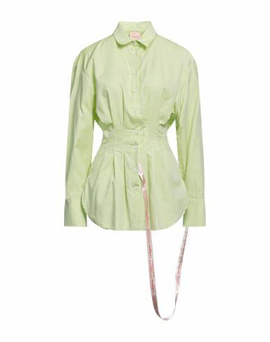 La Semaine Paris Woman Shirt Light green Cotton Cover