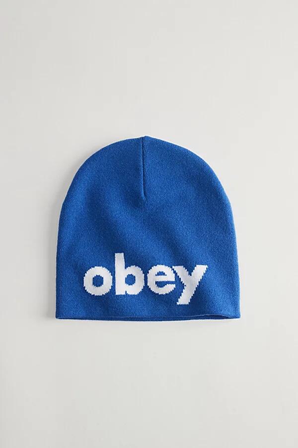 OBEY Lowercase Skull Cap Beanie in Blue Cover