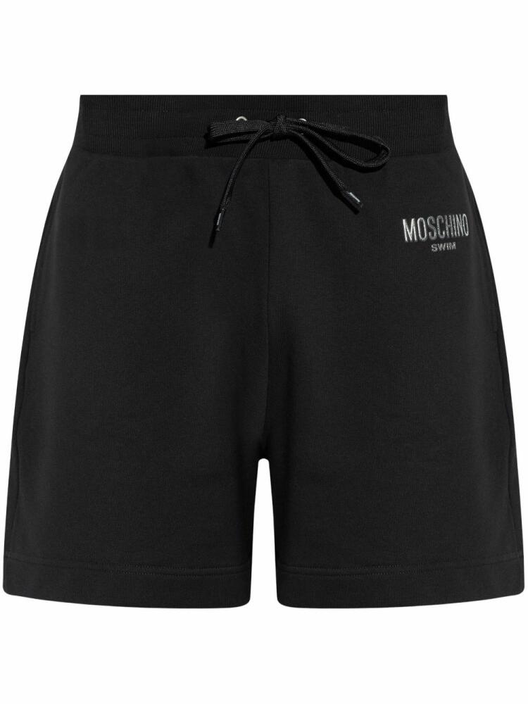 Moschino logo-print track shorts - Black Cover