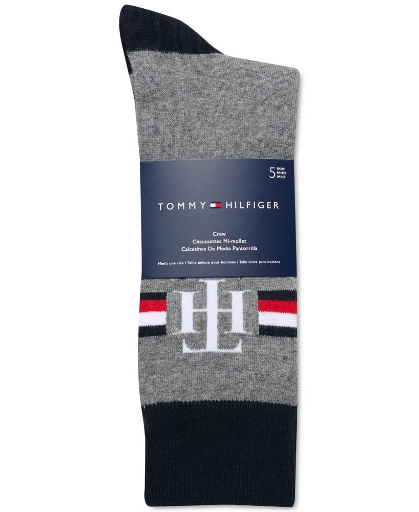 Tommy Hilfiger Men's 5pk. Logo Crew Socks - Heather Grey Cover