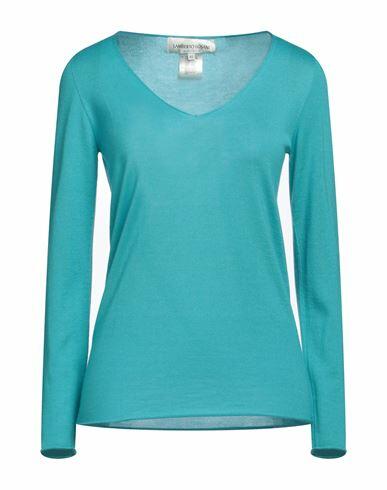 Lamberto Losani Woman Sweater Turquoise Cashmere, Silk Cover