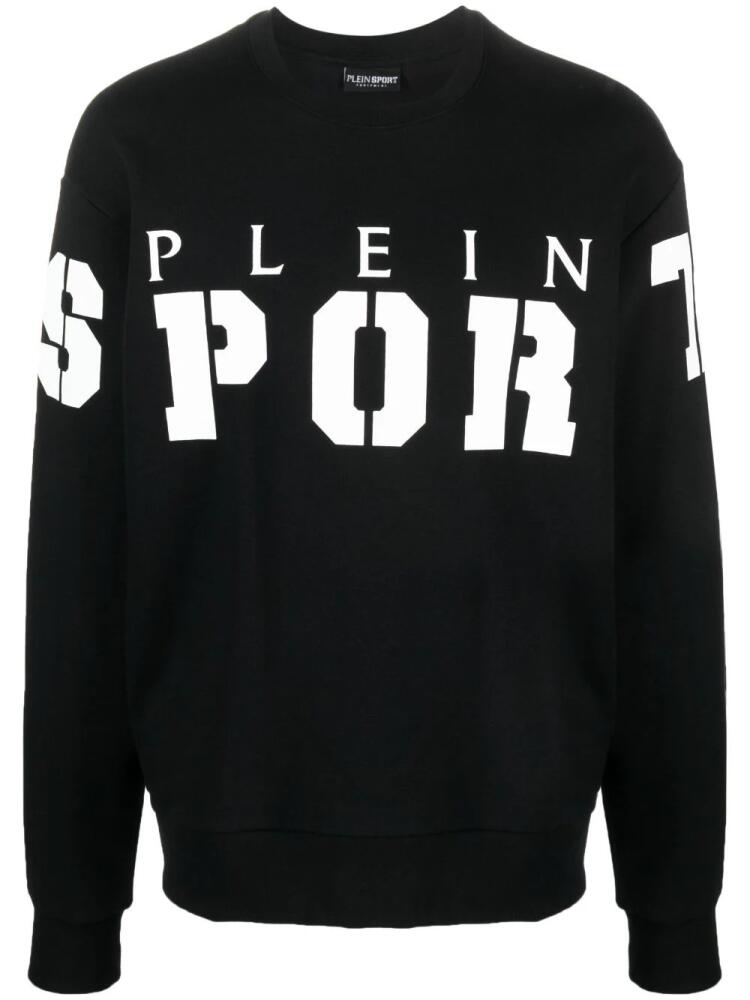 Plein Sport LS logo-print cotton jumper - Black Cover