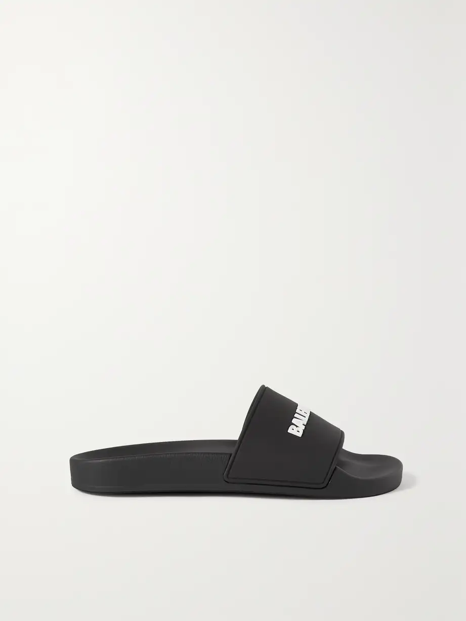 Balenciaga - Piscine Logo-embossed Rubber Slides - Black Cover