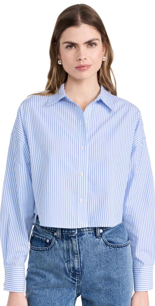 Favorite Daughter The Crop Ex-Boyfriend Shirt Blue/White Stripe Cover