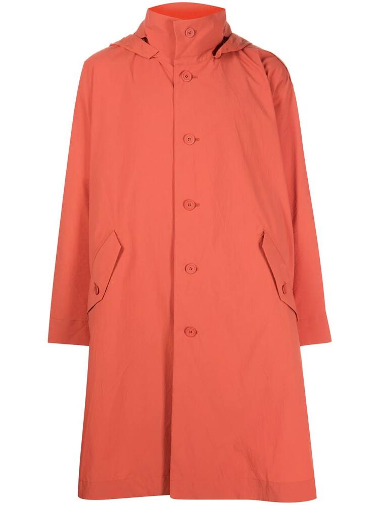 Homme Plissé Issey Miyake Flip single-breasted coat - Orange Cover