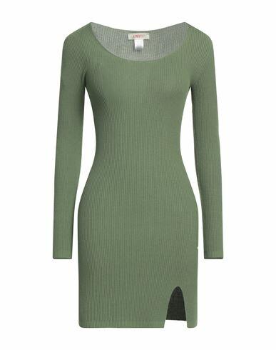 Kontatto Woman Mini dress Military green Viscose, Polyester Cover