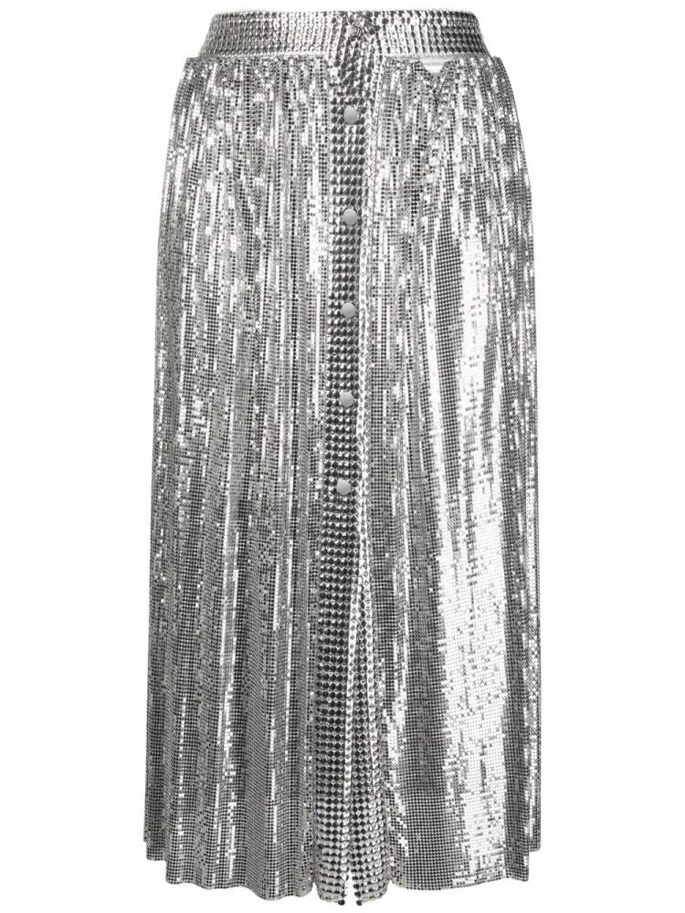 Rabanne metallic-mesh midi skirt - Silver Cover