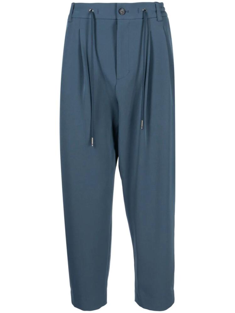 SONGZIO pleat-detail drawstring tapered trousers - Blue Cover