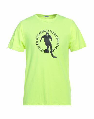 Bikkembergs Man T-shirt Yellow Cotton, Polyester Cover