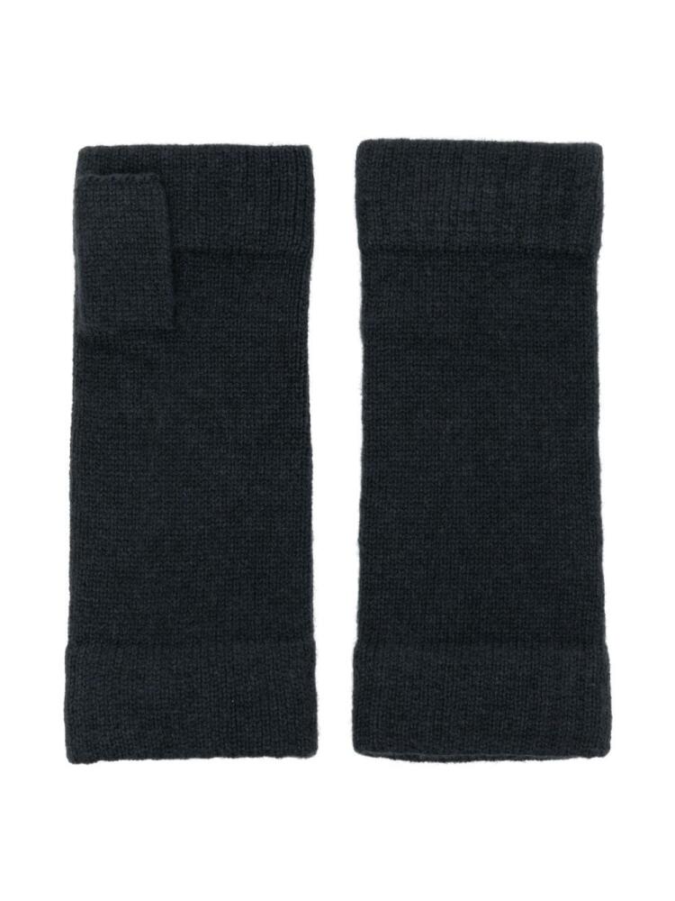 N.Peal ribbed-trim cashmere gloves - Blue Cover