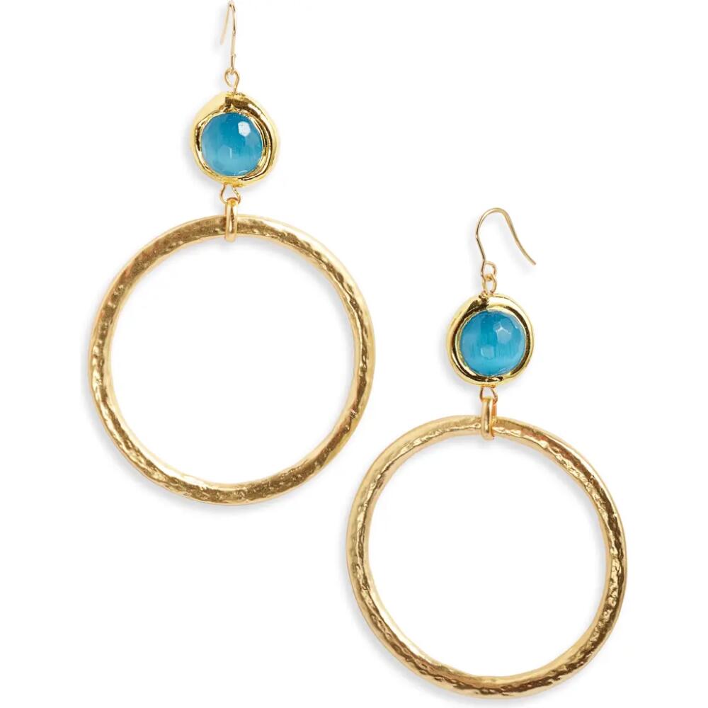 Karine Sultan Crystal Drop Hoop Earrings in Gold Cover