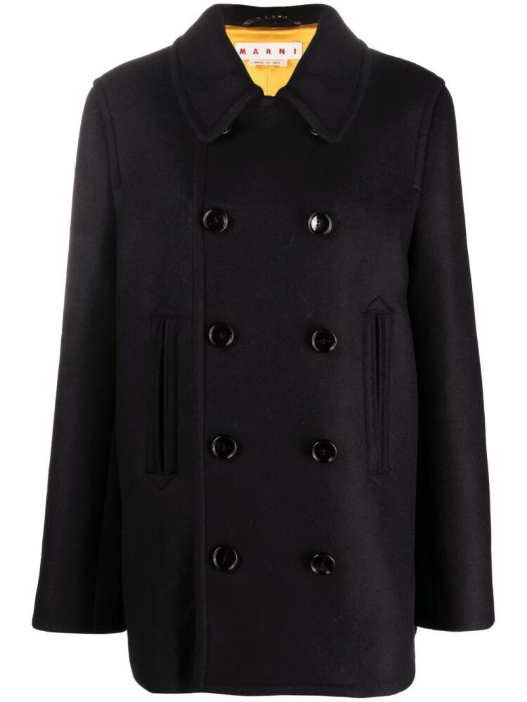 Marni double-breasted wool jacket - Black Cover